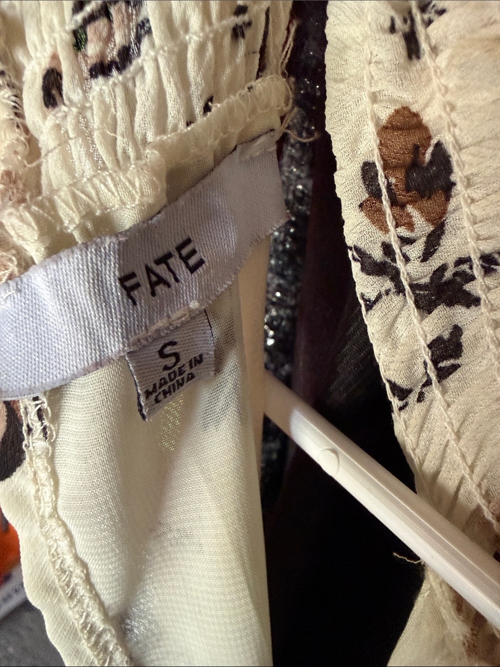 Fate Cream Dress with Black and Brown Floral Print